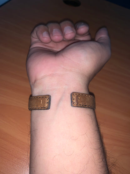 NFC Egypt Wristband Metal Bracelet  Leather coated- 13.56 MHZ