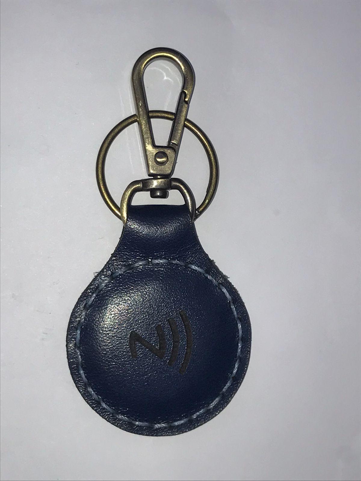 NFC Egypt Keychain - Share Everything Handmade Natural Leather (Blue) Chip Model 215