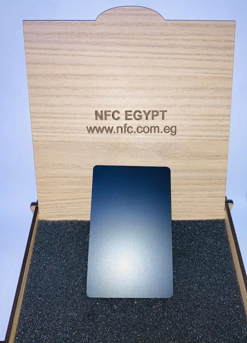 NFC Egypt Metal Card without slot model 215 original chip 2 sides metal (Black)